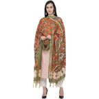 A R Silk Modal Kalamkari Printed Fancy Green Dupatta | Grocsy