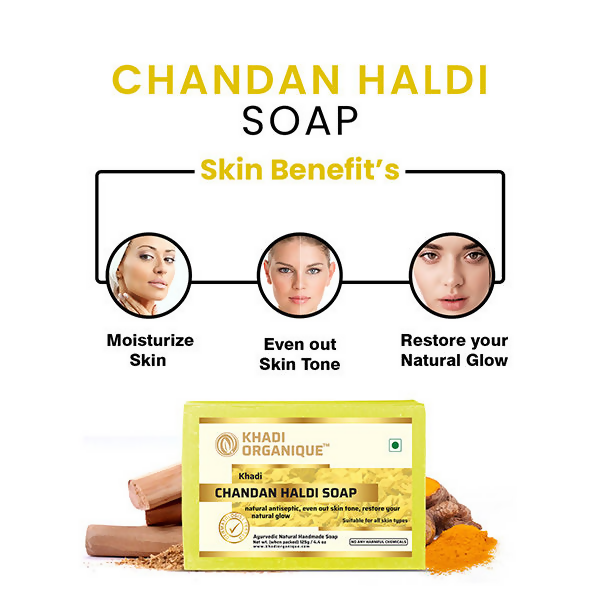 Khadi Organique Chandan Haldi Soap | Grocsy