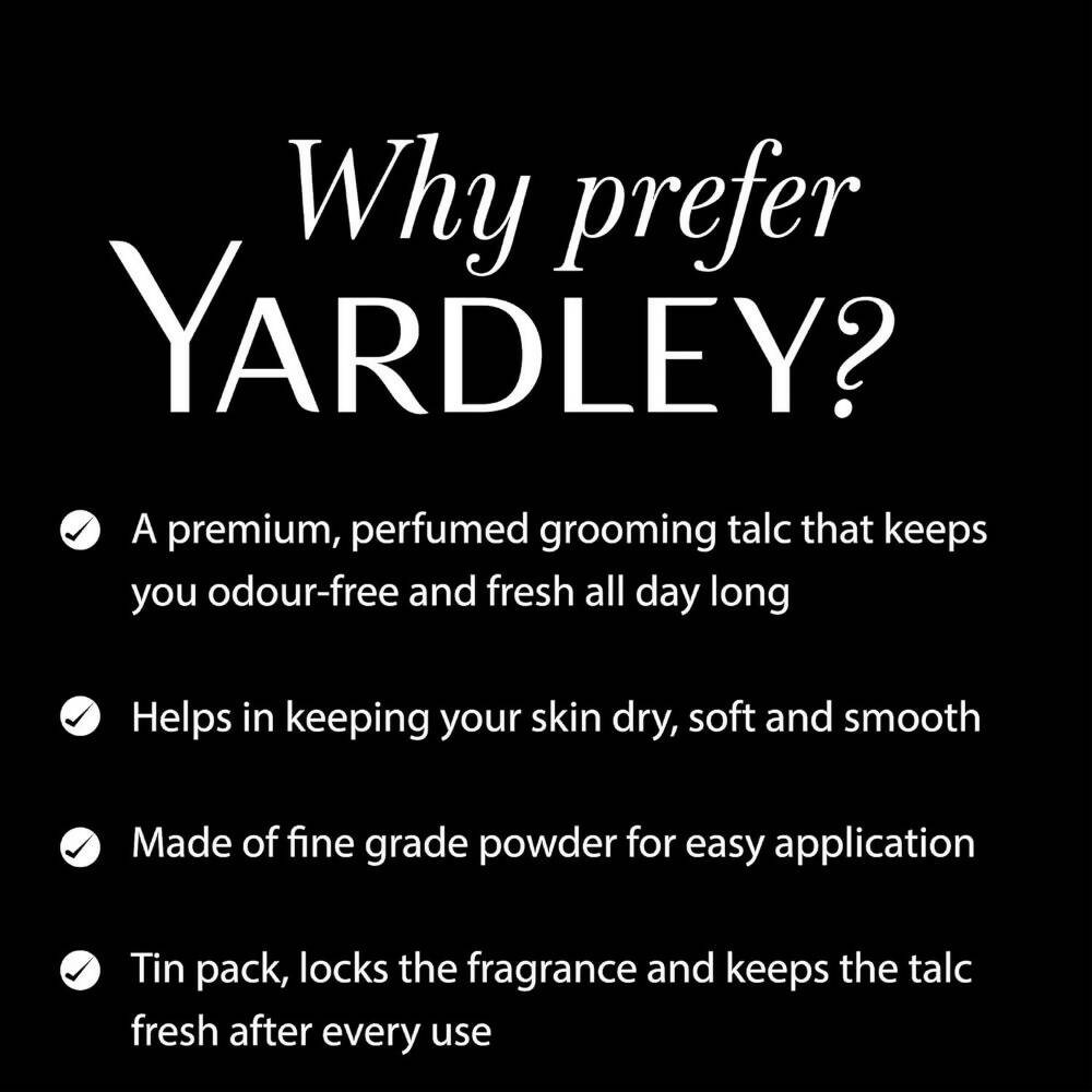 Yardley London Elegance Deodorizing Talc Powder For Men | Grocsy