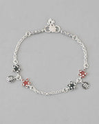 VOJ Set of 2 Traditional Flower Shaped Designer Anklet | Grocsy