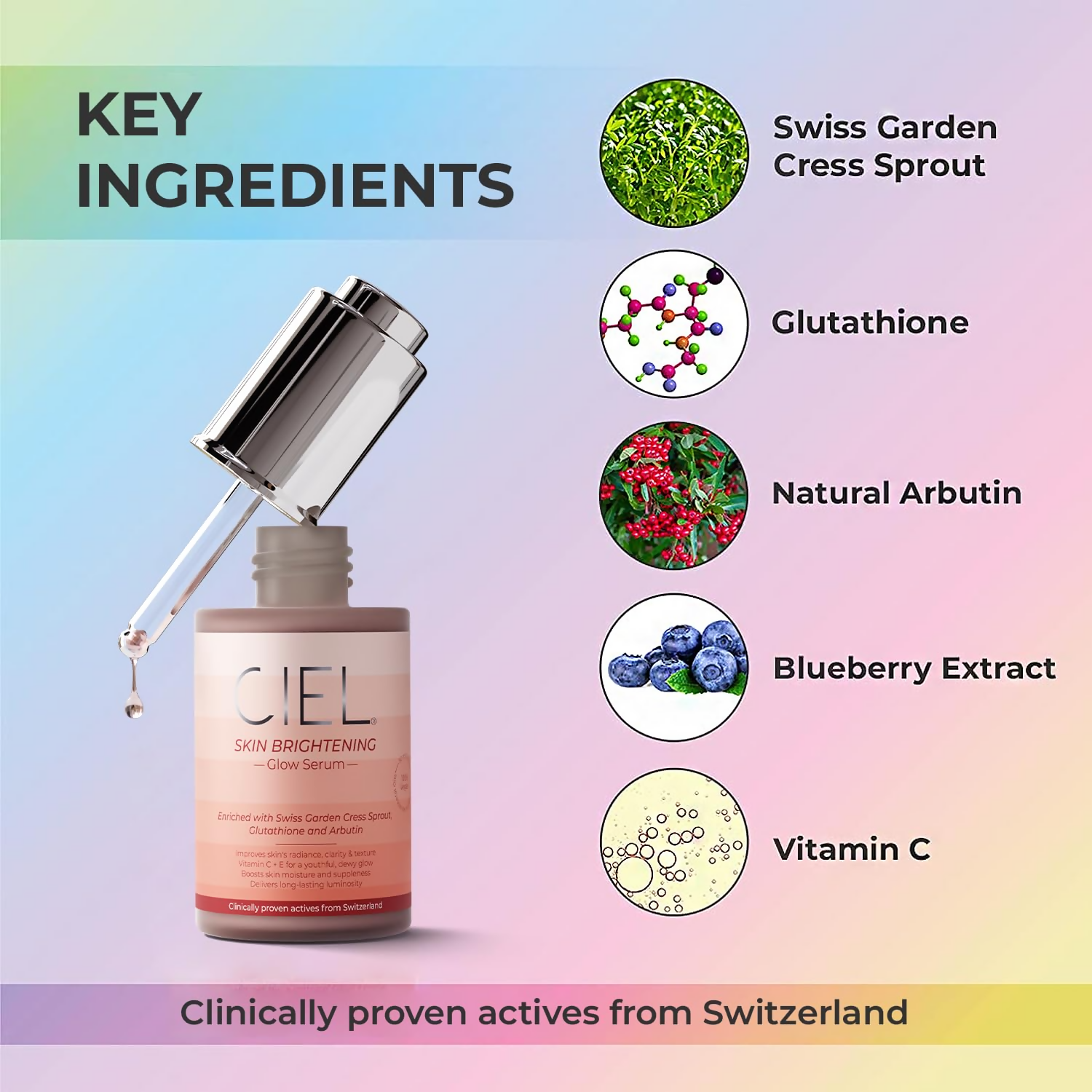 Ciel Skin Brightening Glow Serum With Vitamin C & E | Grocsy