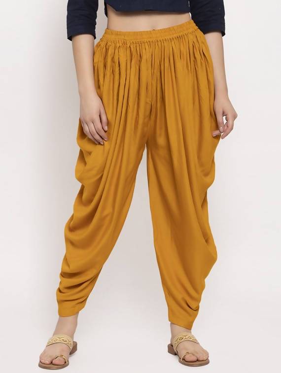 Cheera Women’s Mustard Dhoti Pant CH09D | Grocsy