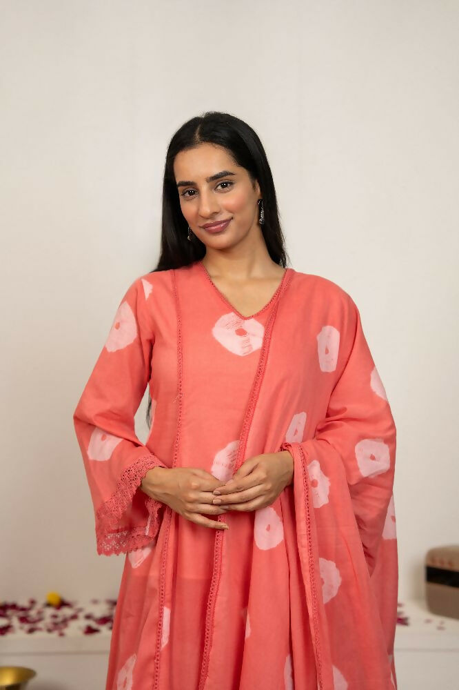 Joban Fashion Pink Tie & Dye Cotton Suit Set | Grocsy