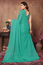 Aafreen Partywear Designer Firozi Rangoli Silk Fancy Saree | Grocsy