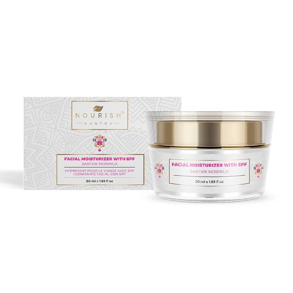 Nourish Mantra Saatvik Moringa Facial Moisturizer with SPF | Grocsy