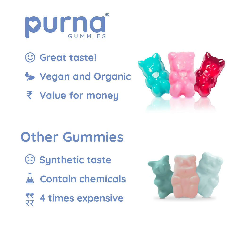 Purna Gummies Kids Multivitamin Gummies for Growth, Immunity and Health | Grocsy