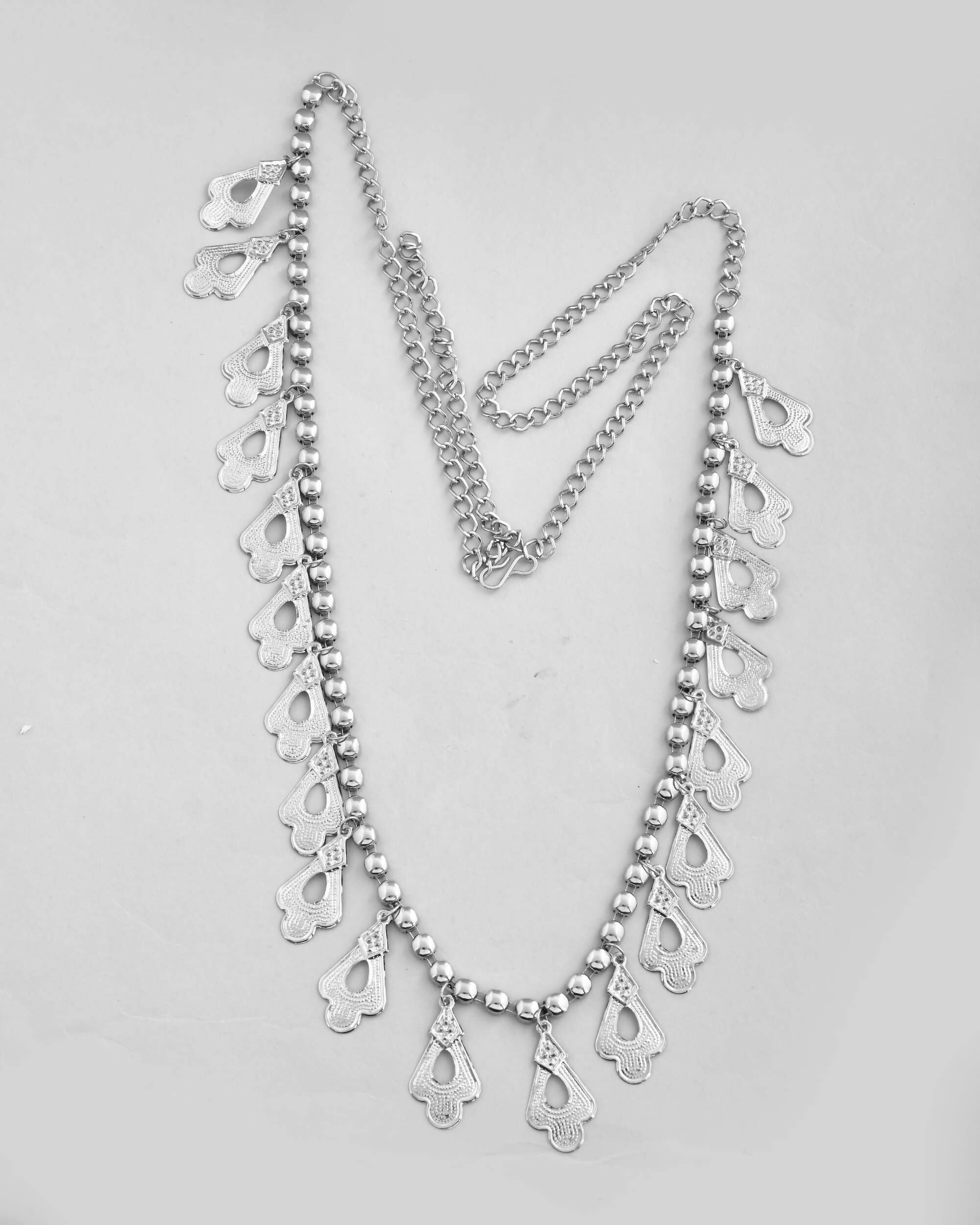 VOJ Oxidised German Silver Adjustable Waist Belt | Grocsy