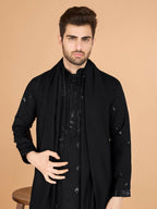 Vastranavya Black Exclusive Festival Wear Viscose Silk Thread with Sequence Embroidered Work Kurta with Dupatta | Grocsy