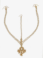 Gold-Polished White Kundan Studded Matha Patti - Ruby Raang | Grocsy