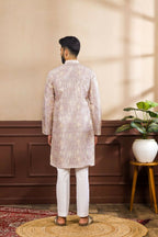 Lavender Art Silk Digital Printed, Embroidery Work Kurta Set - Mahotsav | Grocsy