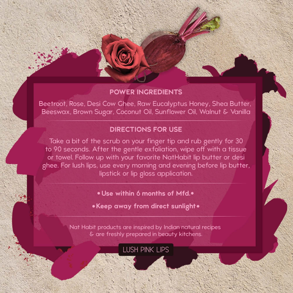 Nat Habit Beetroot Rose Fresh Lip Scrub | Grocsy
