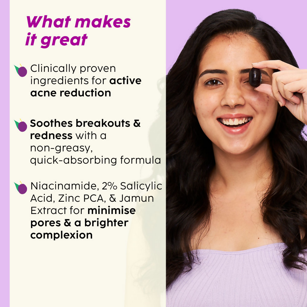 PLIX The Plant Fix Jamun Active Acne Regime With Cleanser, Toner & Moisturizer For Women & Men | Grocsy