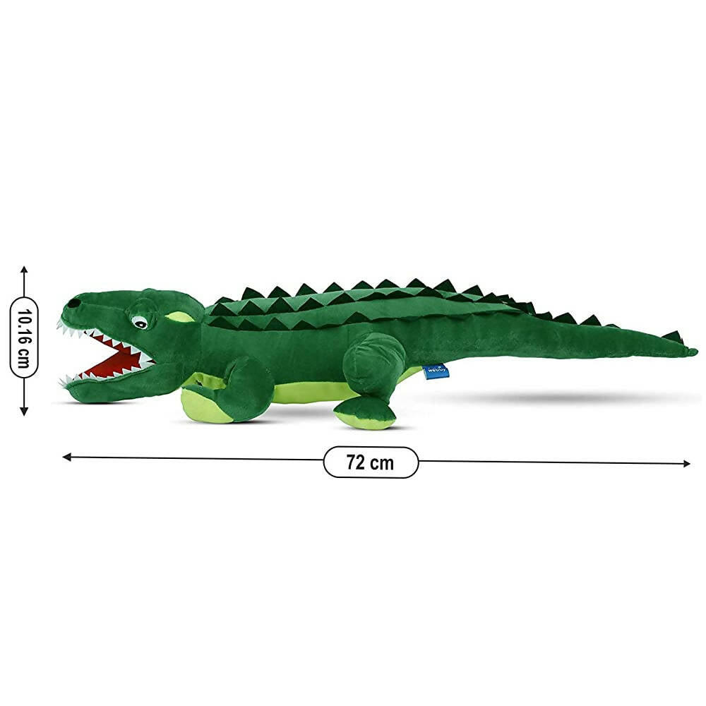 Webby Soft Crocodile with Open Mouth Stuffed Animal Plush Green Toy - 72 cm | Grocsy