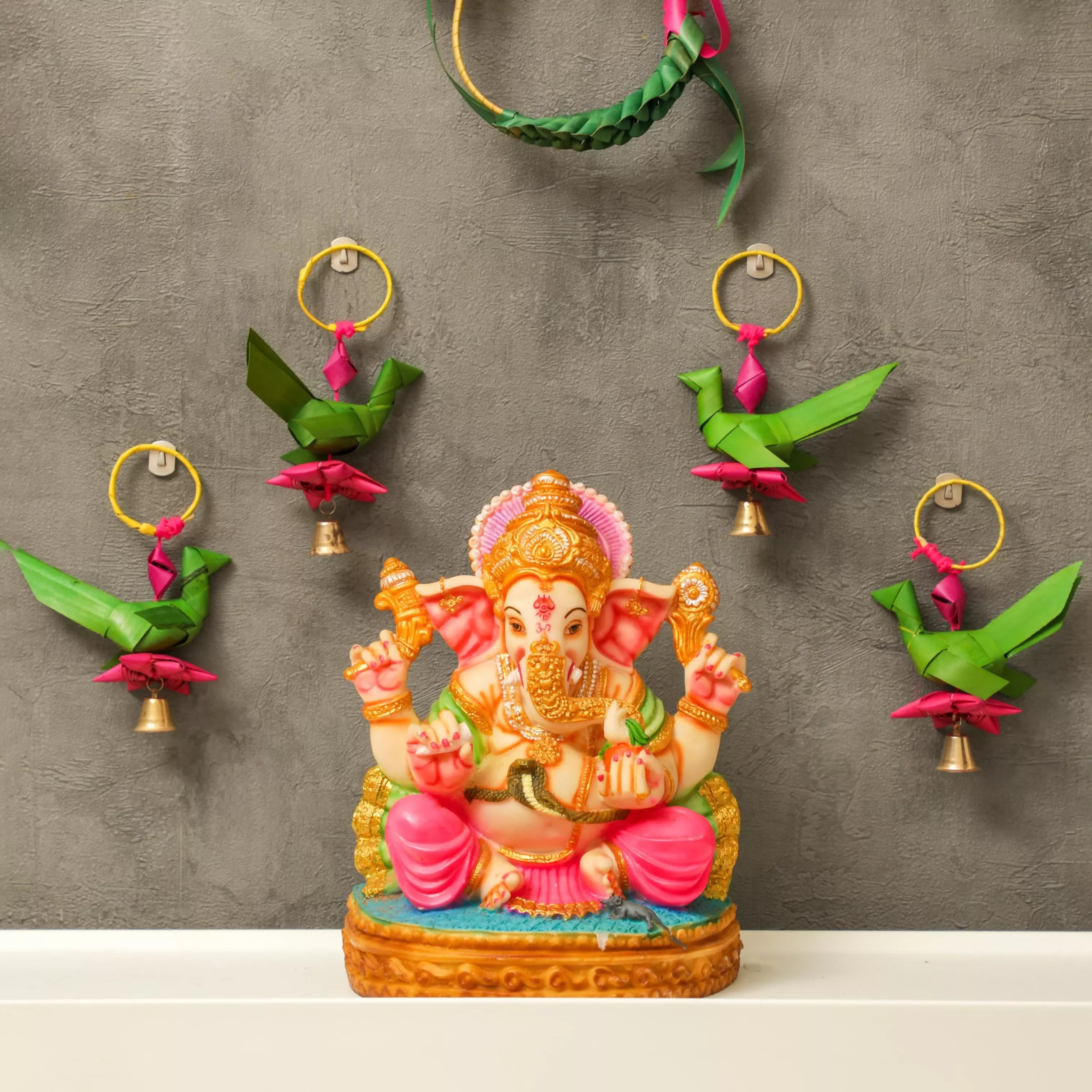 Shuddh Natural Hand Made Palm Leaf Parrot Hanging | Grocsy