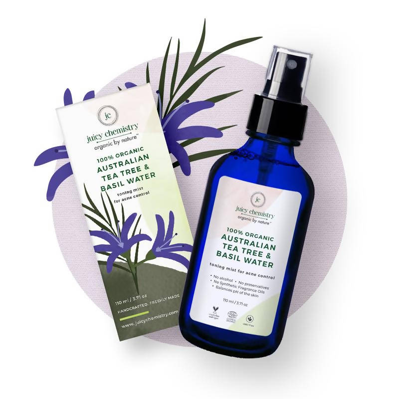 Juicy Chemistry Australian Tea Tree & Basil Water Toner for Acne-Prone Skin | Grocsy