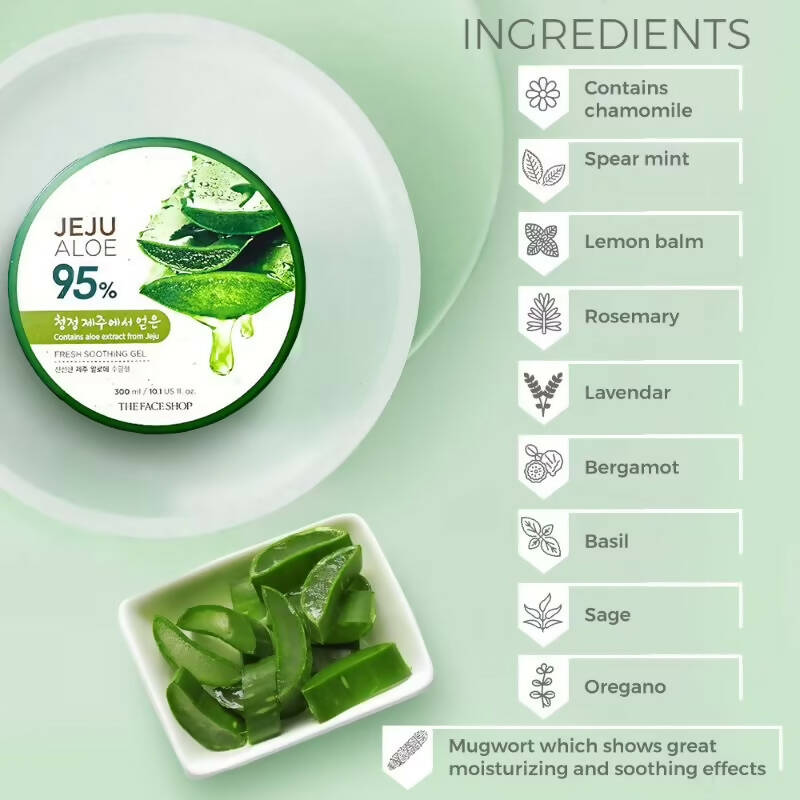 The Face Shop Jeju Aloe Fresh Soothing Gel - Korean Skincare | Grocsy