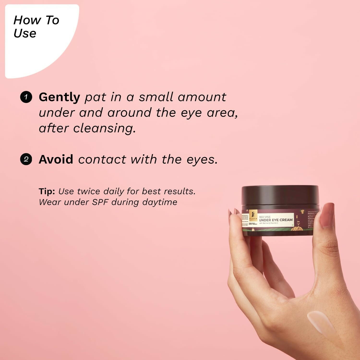 Pilgrim Red Vine Under Eye Cream with Retinol & Vitamin C For Dark Circles, Wrinkles, & Puffy Eyes | Grocsy