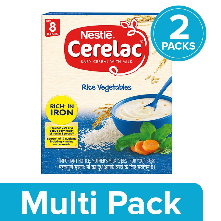 Nestle Cerelac Baby Cereal with Milk - Rice Vegetables, From 8 to 12 Months | Grocsy