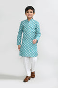 Joban Fashion Cotton Green Kurta With Straight Fit Pant | Grocsy