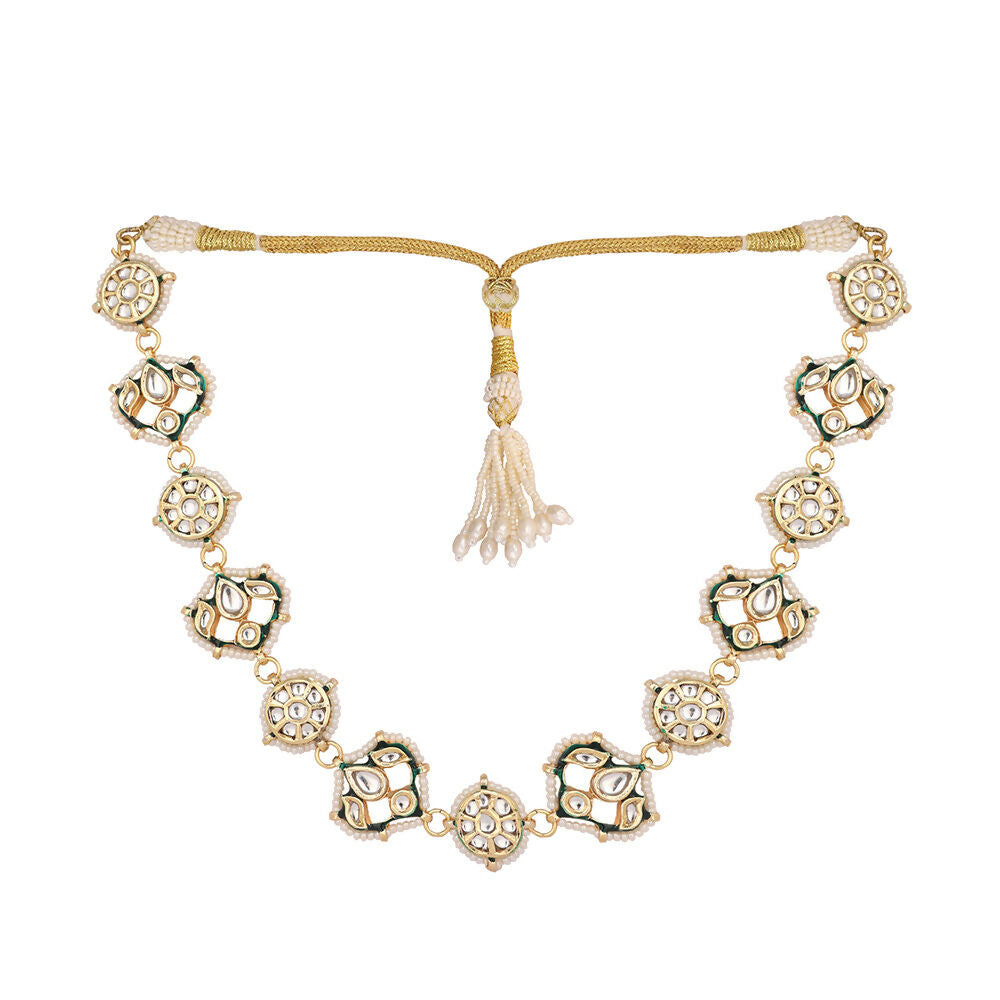 Nuyug 22K Gold Plated Kundan Ornate Royal Matha Patti | Grocsy