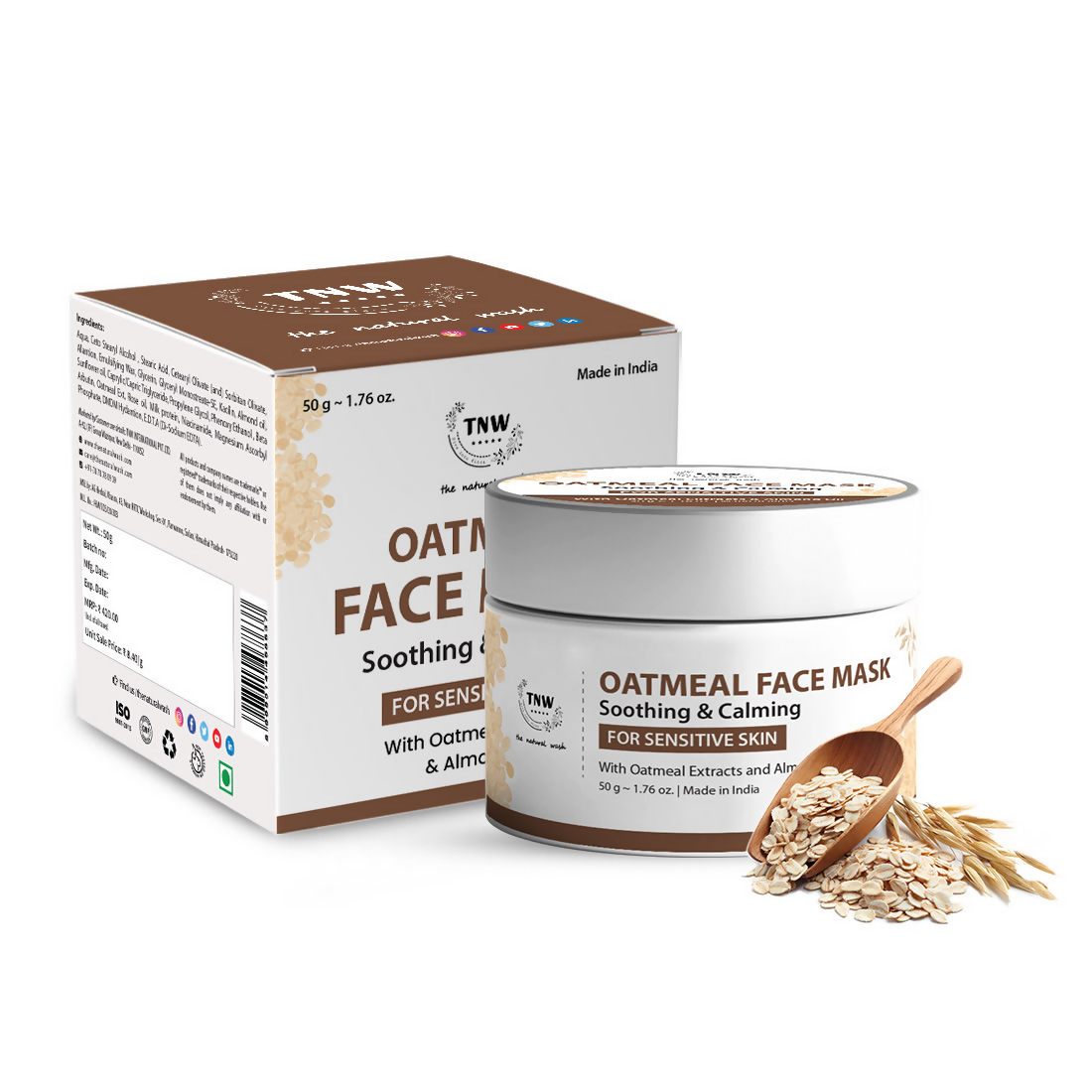 The Natural Wash Oatmeal Soothing & Calming Face Mask | Grocsy
