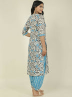 Aramya Straight Soft Cotton Floral Print Women's Kurta - Off White | Grocsy
