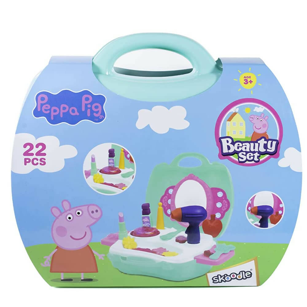Skoodle Multicolor 22 Pieces Peppa Pig Beauty Set Toy with Beauty Suitcase for Kids Girls Age 3+ | Grocsy