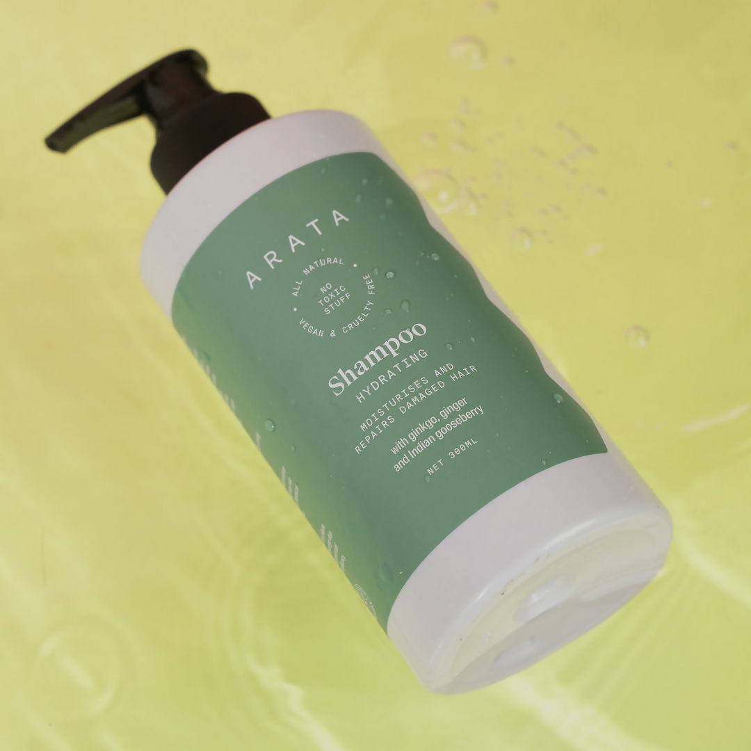 Arata SLS & Paraben Free Hydrating Shampoo With Ginkgo, Ginger & Indian Gooseberry | Grocsy
