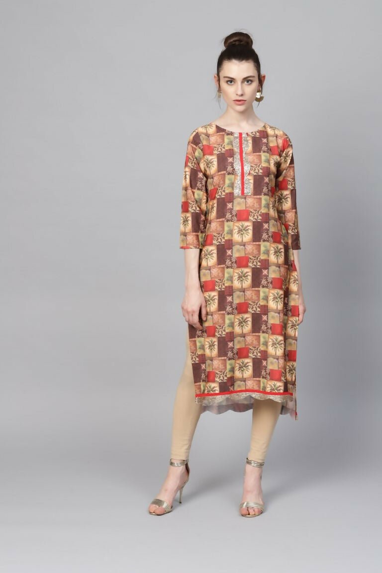 Ahalyaa Women's Traditional wear Kurta - Multi Color | Grocsy