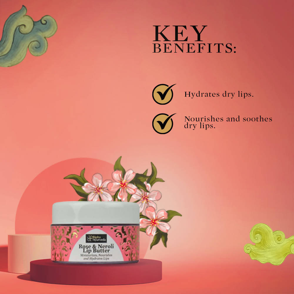 Bipha Ayurveda Rose & Neroli Lip Butter | Grocsy