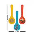 Artvibes Dancing Women Elephant & Sun Traditional Indian Folk Art Decorative MDF Wooden Wall Art | Grocsy