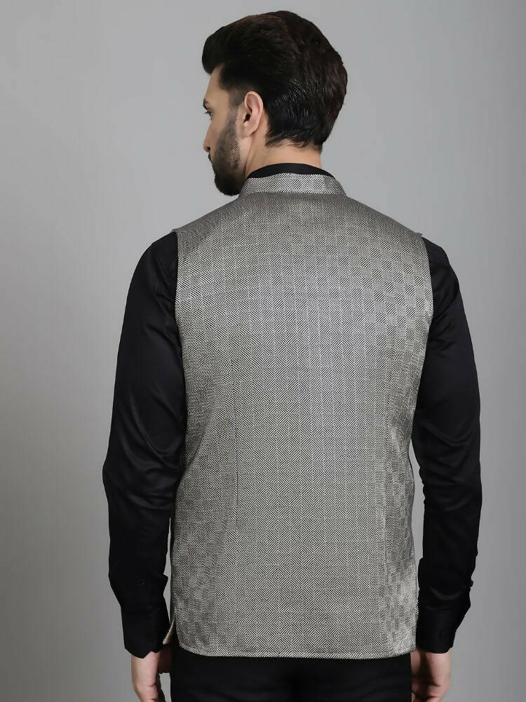 Even Apparels Nehru Jacket With Welt Pockets - Grey | Grocsy