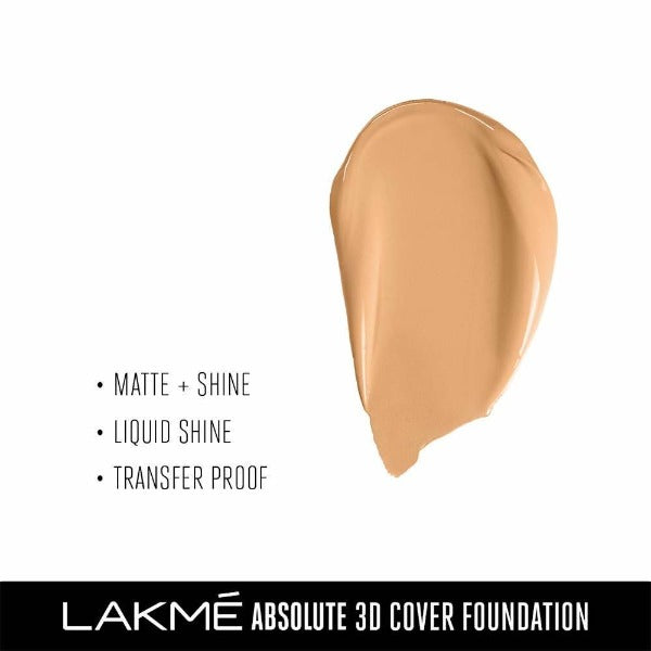 Lakme Absolute 3D Cover Foundation - Warm Natural (15 Ml) | Grocsy