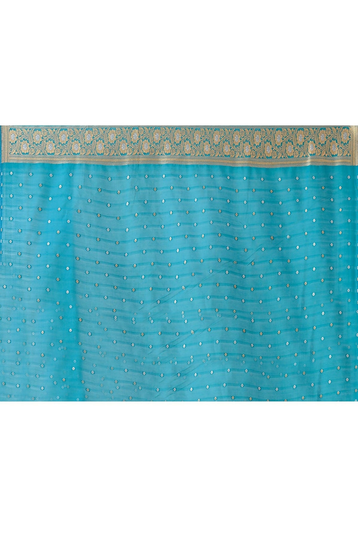 Joban Fashion Blue Banarasi Soft Pure Handloom Banarasi Silk Saree | Grocsy