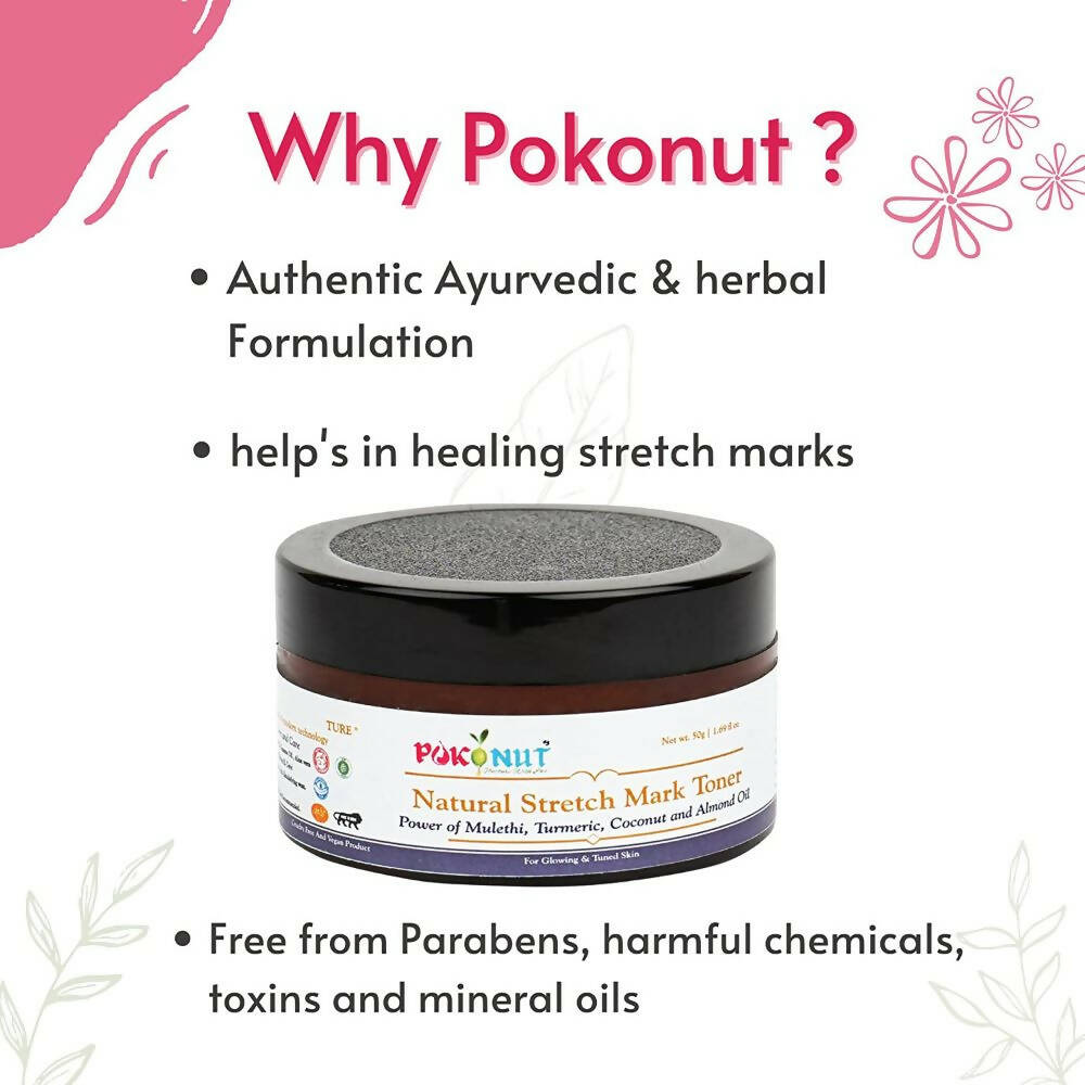 Pokonut Herbal Natural Stretch Mark Toner | Grocsy