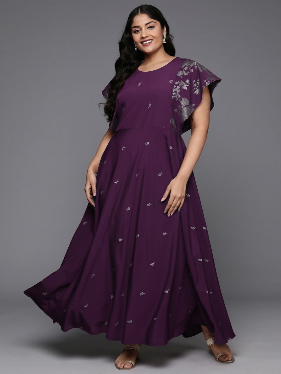 Ahalyaa Women's Traditional wear Ethnic Dress - Burgundy | Grocsy