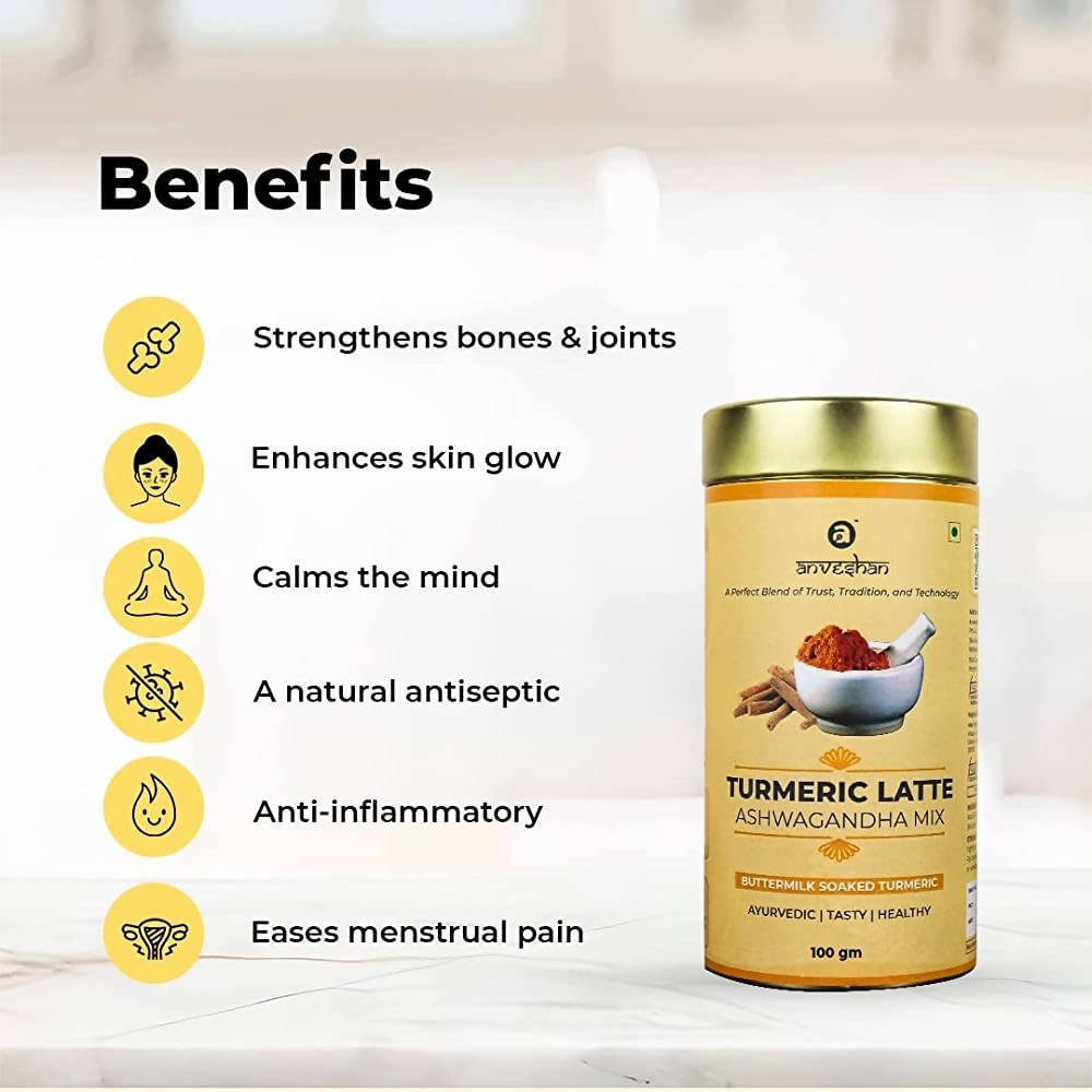 Anveshan Turmeric Latte Ashwagandha Mix | Grocsy
