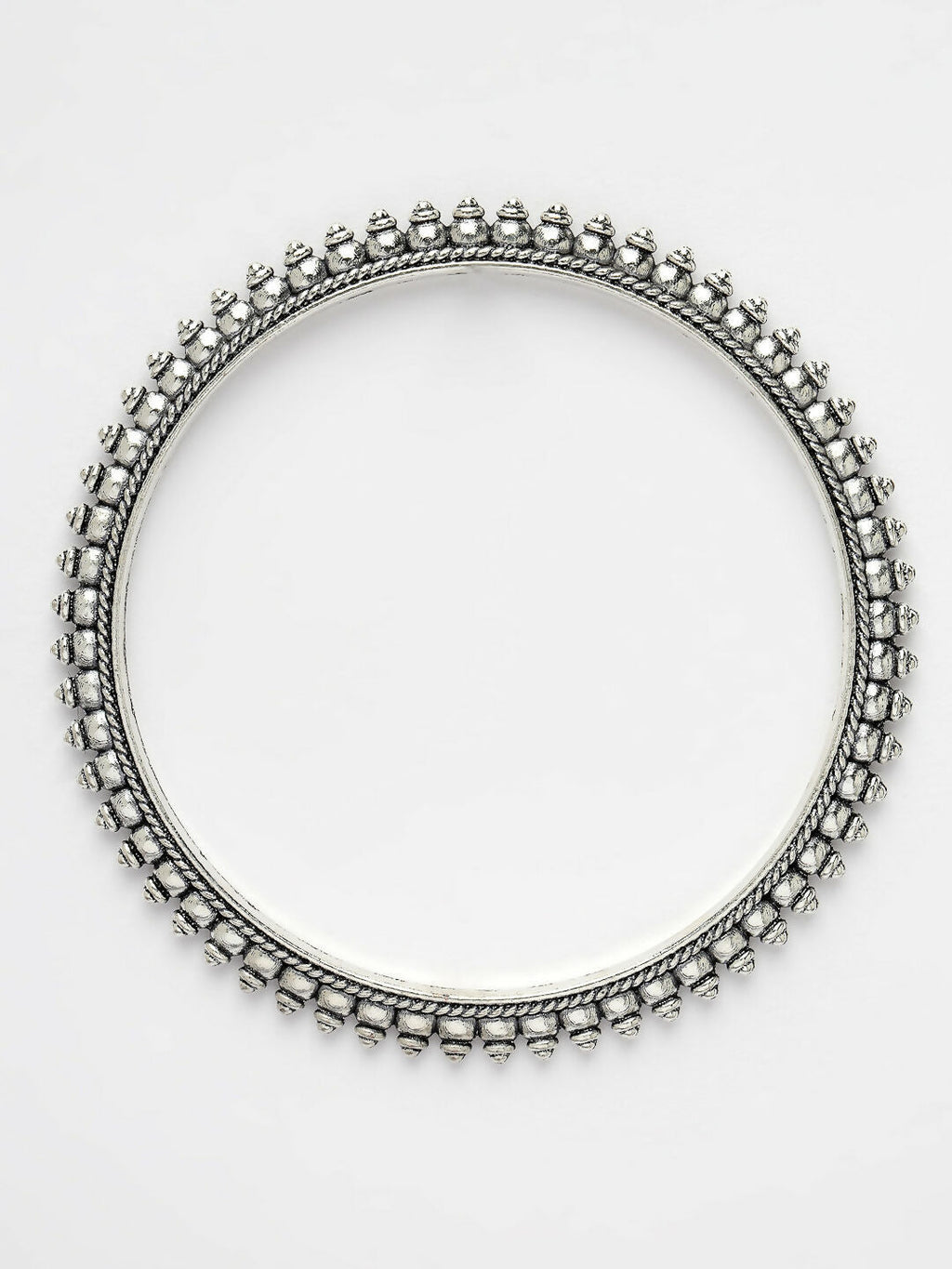 NVR Women's Set of 4 Silver-Toned German Silver Oxidised Bangles | Grocsy