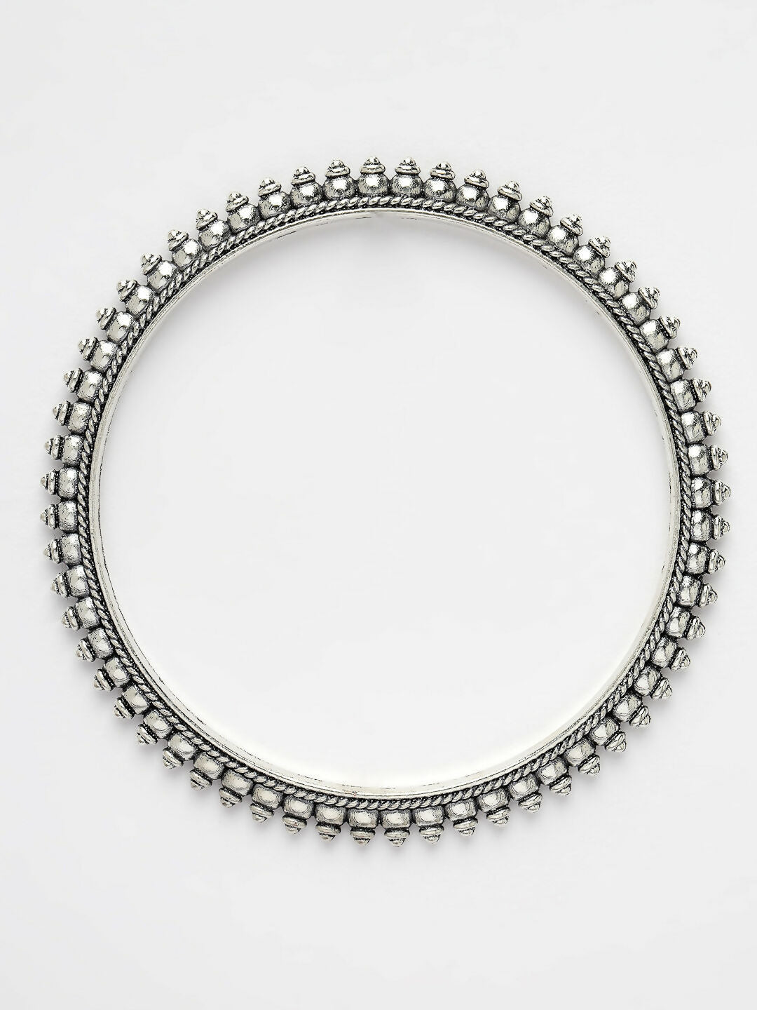 NVR Women's Set of 4 Silver-Toned German Silver Oxidised Bangles | Grocsy