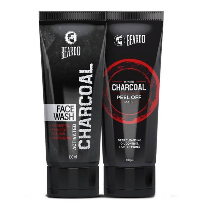Beardo Activated Charcoal Facewash & Peel Off Mask Combo | Grocsy