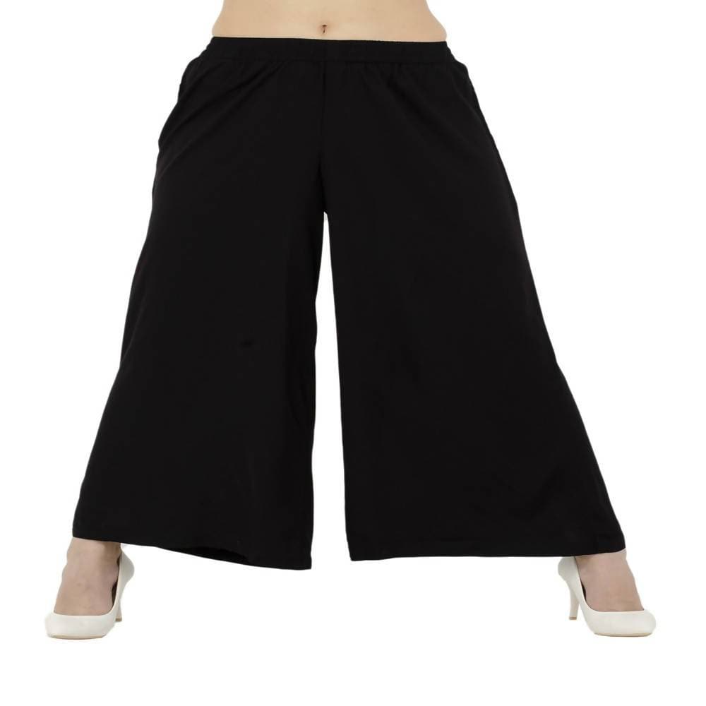 Lagi Women's Black Solid Palazzo (PLZ03A) | Grocsy