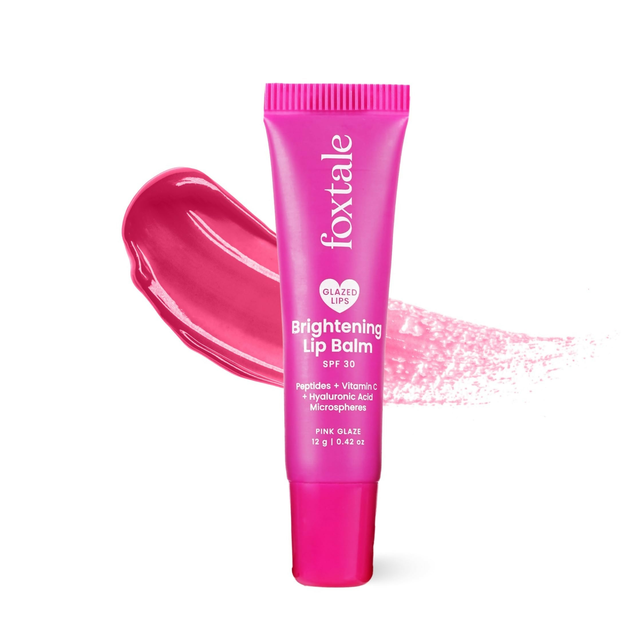 Foxtale Brightening SPF 30 Lip Balm - Pink Glaze (Bubblegum), Brightens Lips, Reduces Pigmentation | Grocsy