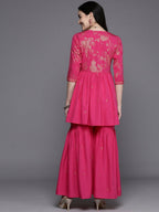 Ahalyaa Women's Traditional Wear Co-ods - Pink | Grocsy