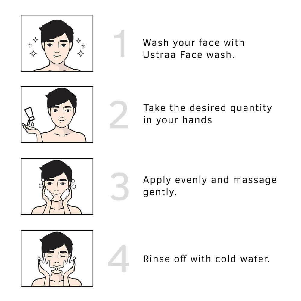 Ustraa Activated Charcoal Face Scrub For Men | Grocsy