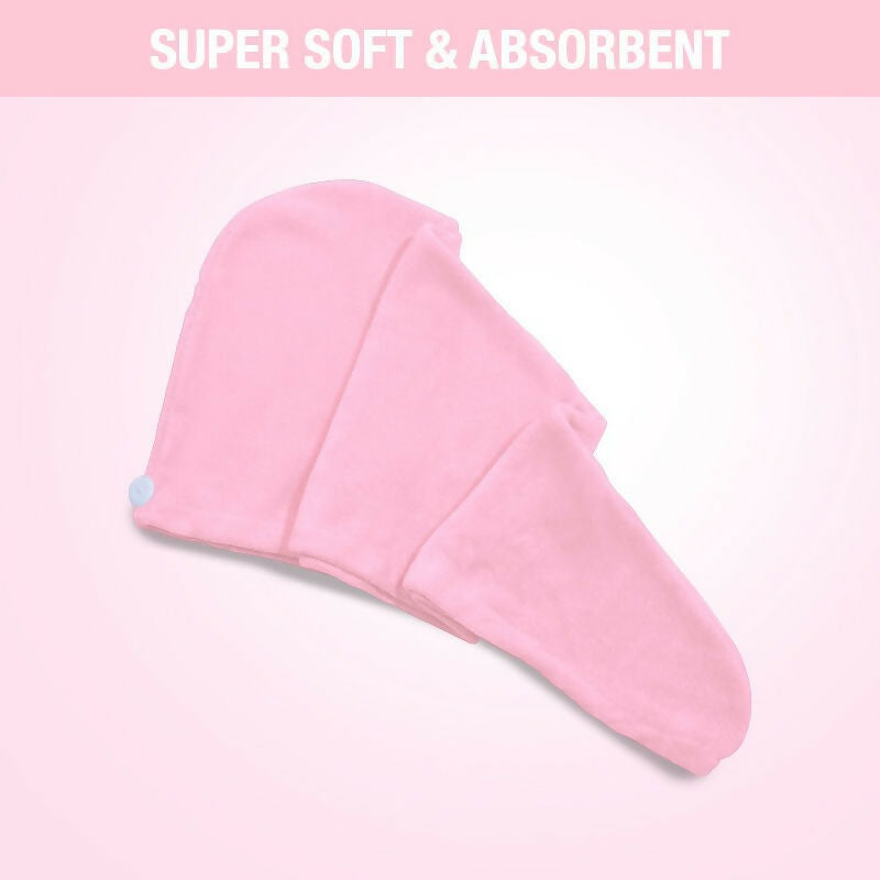 Nykaa Naturals Microfiber Hair Wrap for Frizz Free & Shiny Hair - Pink | Grocsy