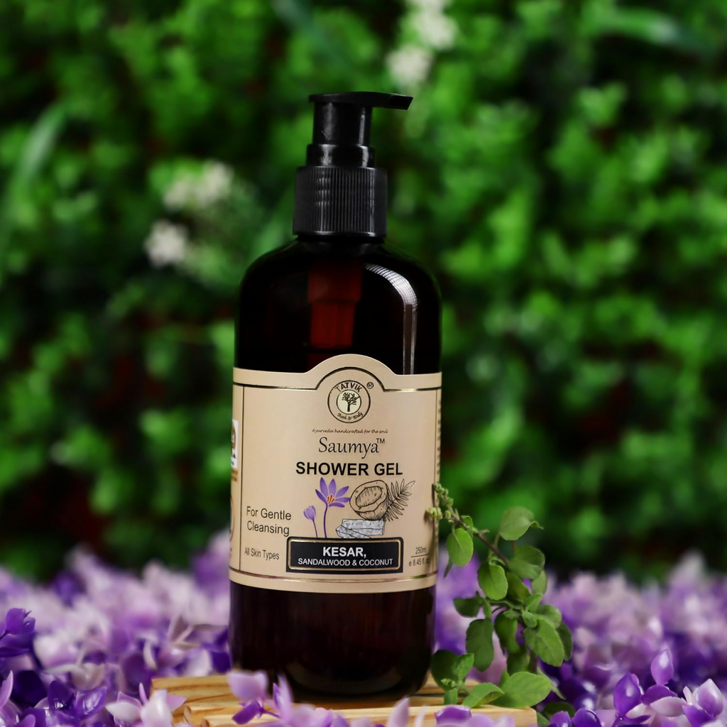 Tatvik Ayurveda Saumya Shower Gel (Sandalwood, Kesar & Coconut) | Grocsy