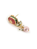 Nuyug 22K Gold Plated Radiant Rose Stone Kundan Necklace | Grocsy