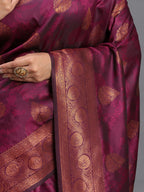 Shree Shyam Fashion Silk Purple Saree | Grocsy