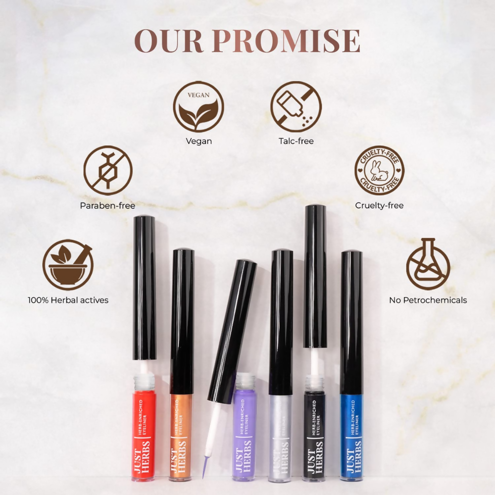 Just Herbs Eyeliner Waterproof and Smudge Proof, Long Lasting Eyeliners - Golden Hour | Grocsy