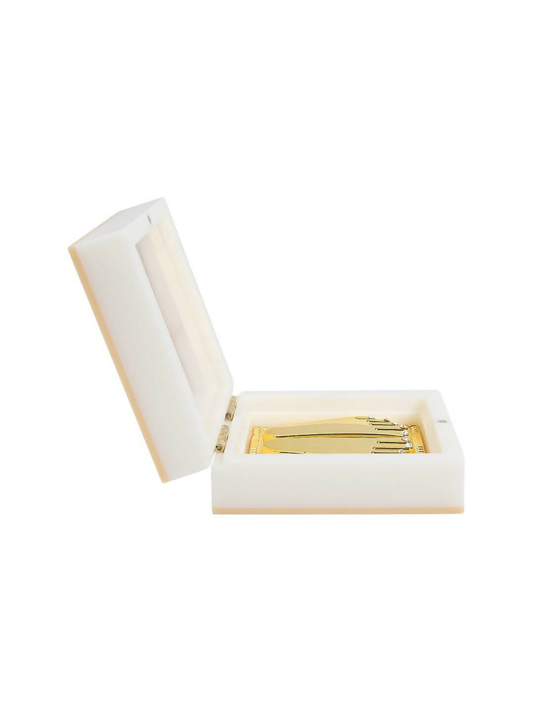 Golden Peacock White 24 CT Gold Polished Ram Darbar Prayer Box | Grocsy